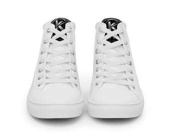 KRILLE Höga Canvasskor – Vita Herrsneakers – Anpassade Streetwear-skor