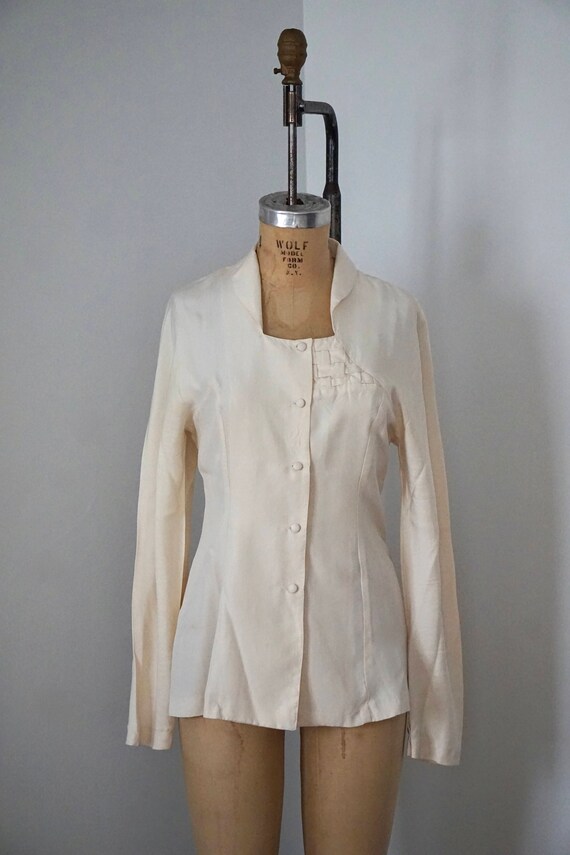 Avant Garde White Silk Blouse S
