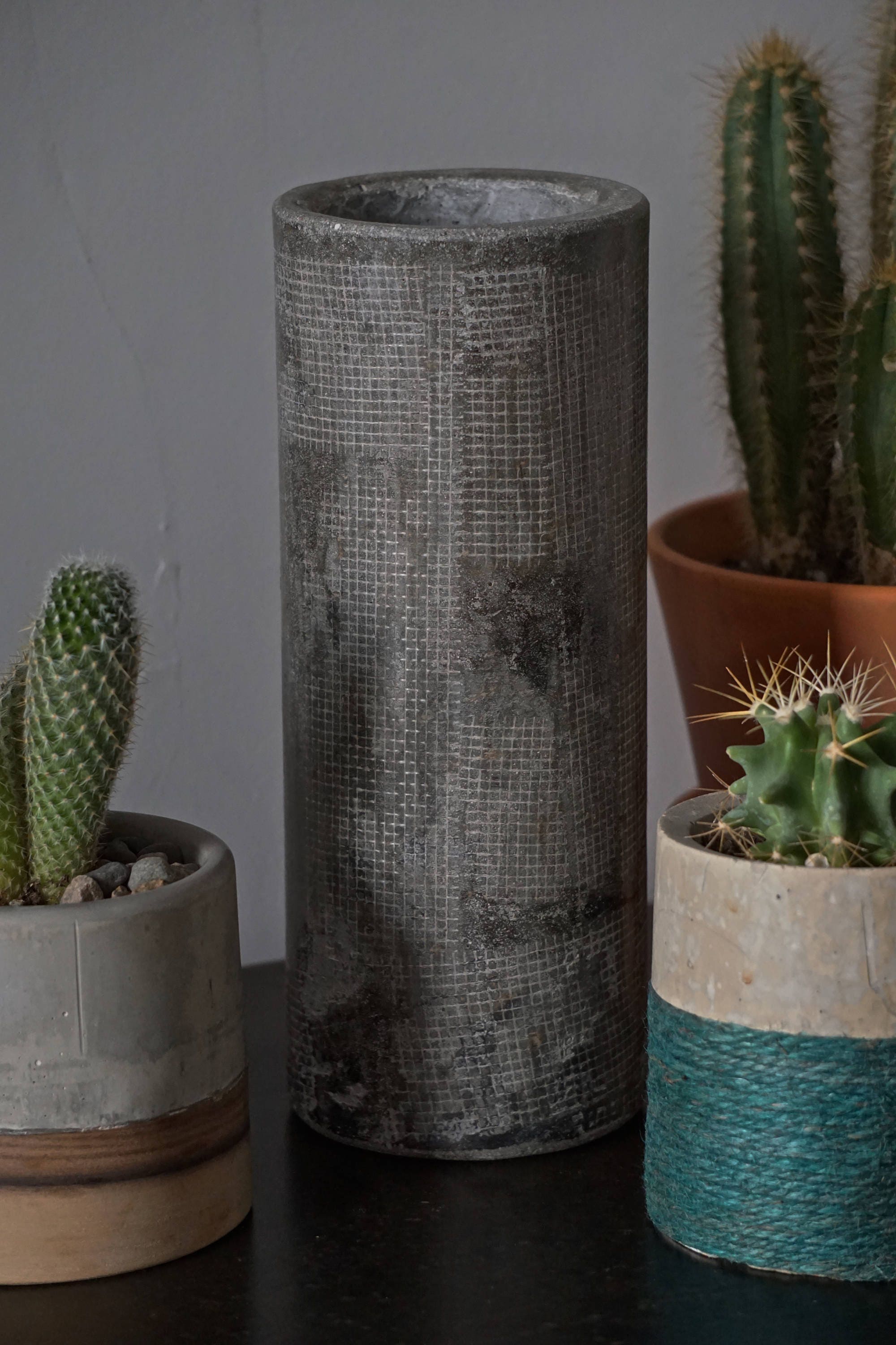 Tall Concrete Vase, round concrete vase, flower vase, concrete pot