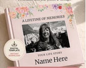 Life Story Memory Book Template for Mom, Editable Canva Photo Album, Personalized Keepsake Gift, Instant Download