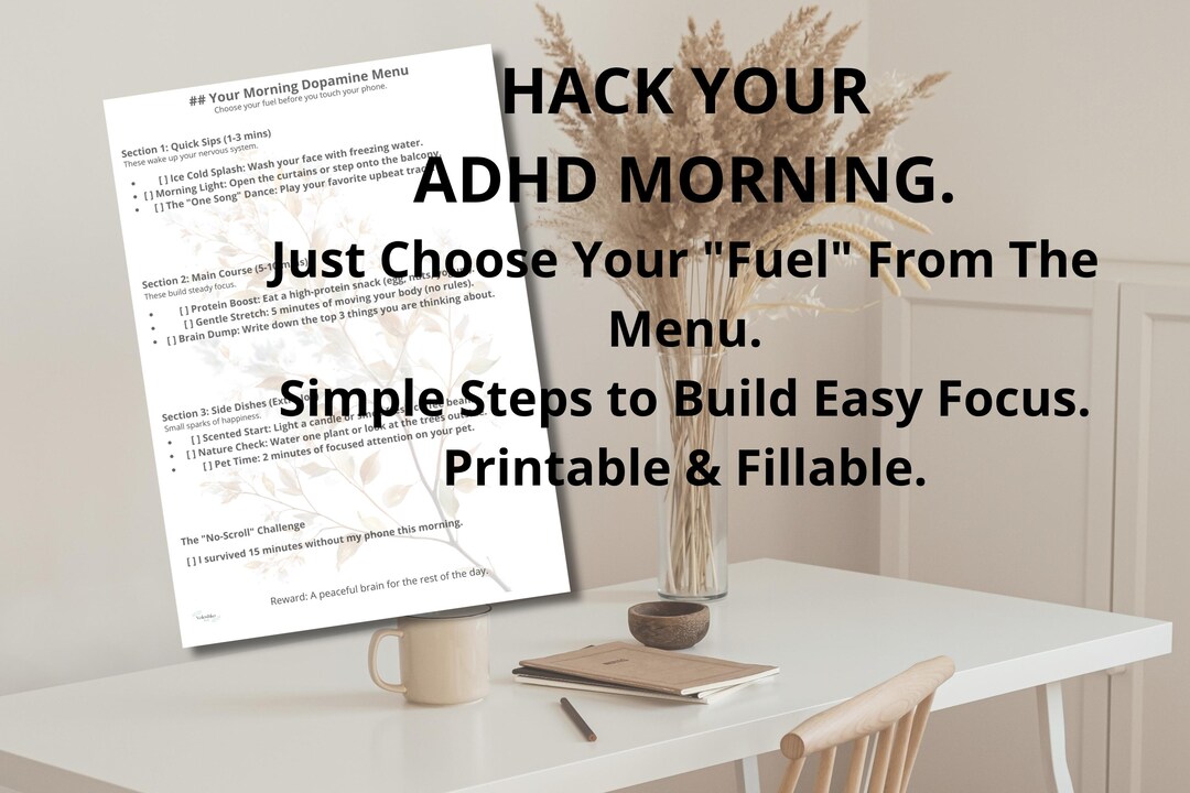 ADHD Morning Routine Planner, Focus Tracker, Executive Function Tool ...