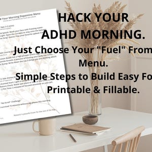 Planificador de rutina matutina para TDAH, registro de concentración, herramienta para la función ejecutiva (PDF)