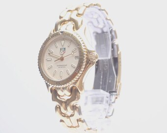 Klasyczny męski zegarek kwarcowy TAG Heuer S/el S94.013 ze złota, 36 mm, z datą