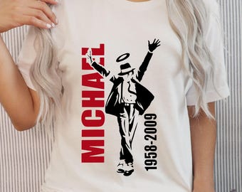 Design grafico SVG di Michael Jackson per t-shirt, download digitale, stampe MJ, design per t-shirt, rivestimento per bicchiere termico, poster, pacchetto di file SVG e PNG.