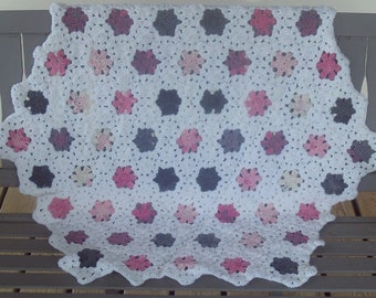 Afghan,Baby,Infant,Newborn,Shower,Gift,Crocheted,Photos,Charcoal,Pinks,Rose,Yellows