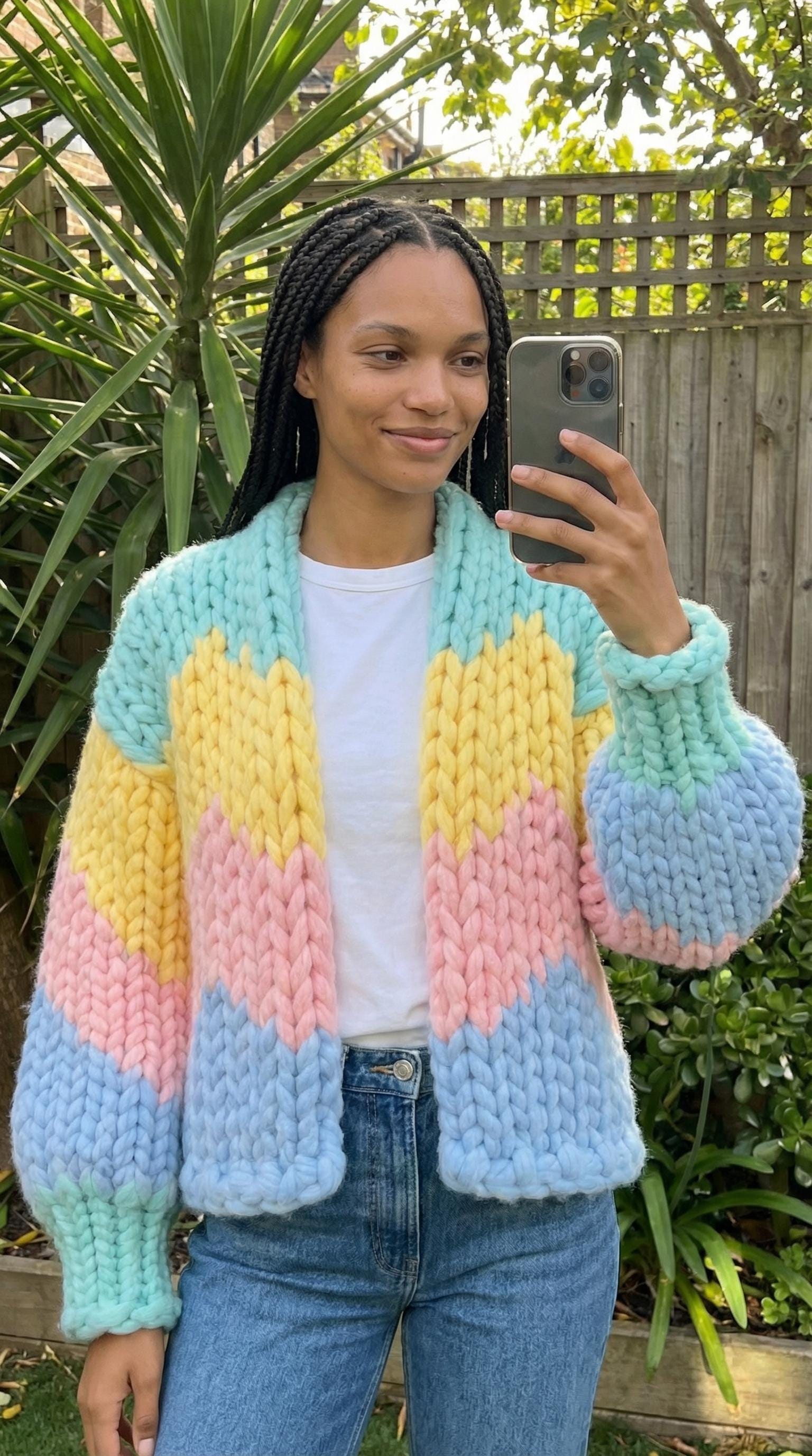 Geometric Cardigan - Etsy New Zealand