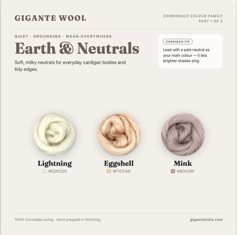 Colossal Wool Corriedale Roving Wool 500g | Colossal Yarn for Chunky Cardigans ...
