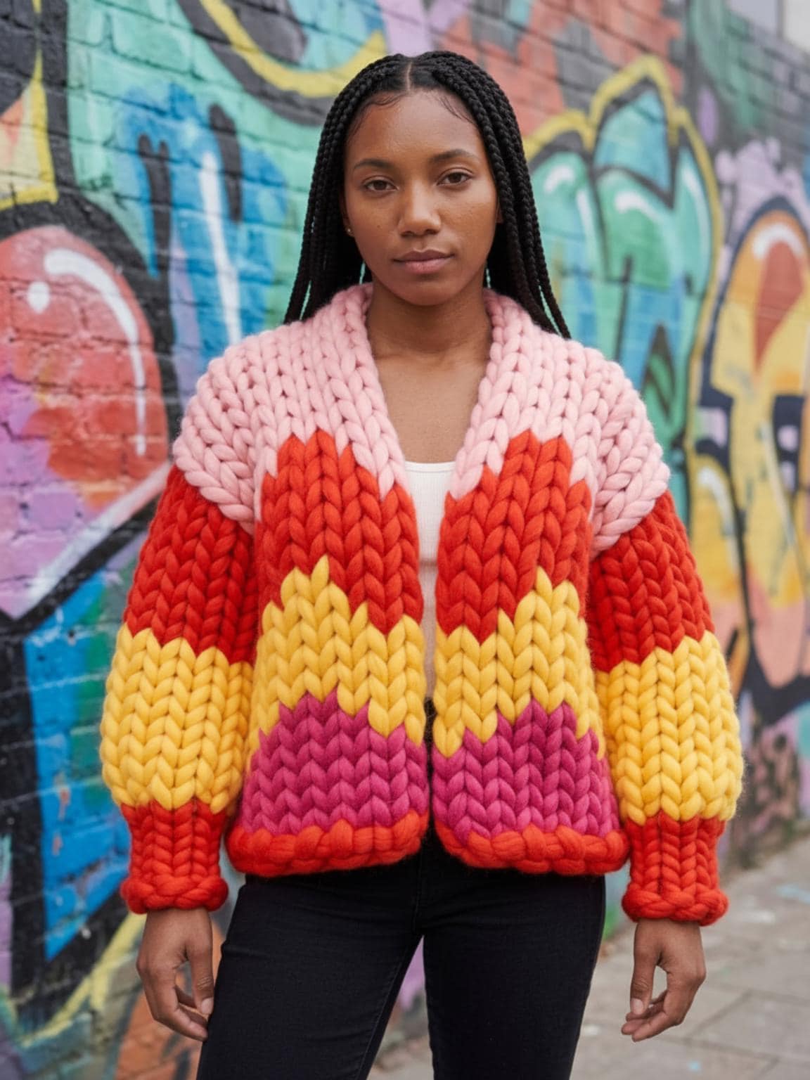 【GRANCY】DestructionDesign BigCardigan Zigzag Cardigan - Etsy