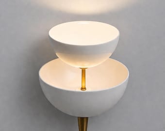Moderne messing dubbele lampenkap, designwandlamp, minimalistisch armatuur