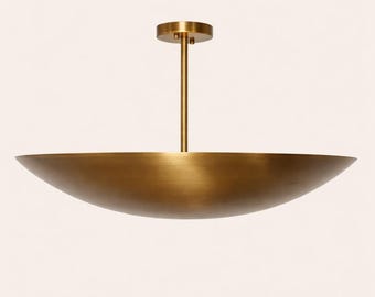 モダンな真鍮製ボウル型ペンダントライト｜ミッドセンチュリー風スプートニクシャンデリア 24インチ