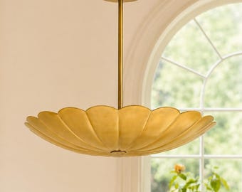 Brass Flower Ceiling Chandelier | Sputnik Flush Mount Ceiling Pendant