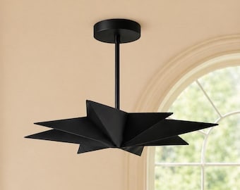 Mid Century Modern Messing Stern Büste Sputnik Kronleuchter Deckenleuchte