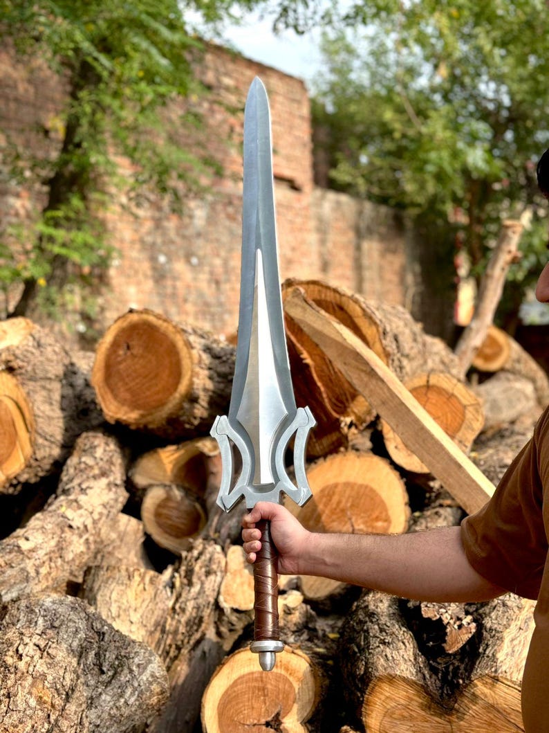 He-Man Power Schwert Nachbau | Edelstahl Master of Universe inspiriertes Sammlerstück (Lederscheide) Bild 13