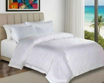 Domestique 600 Thread Count Egyptian Cotton Bed Sheet Set – Fitted Sheet, Duvet & Pillow Cover set, Breathable and Luxurious Hotel Quality