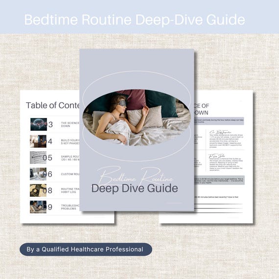 Bedtime Routine Guide for Adults | Printable Wind Down Routine Builder PDF | Evening Routine Planner, Habit Tracker