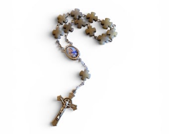 St. Joseph Pocket Rosary – One Decade Cross Bead Rosary, Catholic Gift for Fathers and Men