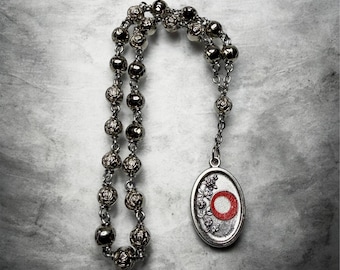 St. Therese Chaplet | Little Flower Rosary with Rose Beads & St. Thérèse Relic Medal | Handmade Catholic Prayer Chaplet