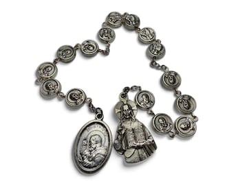 Padre Pio Sacred Heart Novena Chaplet with Relic | 15-Bead Catholic Prayer Chaplet