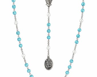 St. Michael the Archangel Chaplet, 6mm faceted glass beads