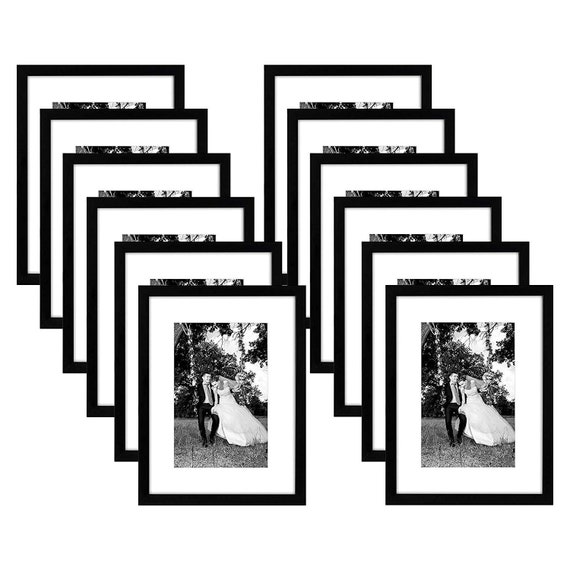 12x16 Black Picture Frames Set Of 12 Display Pictures 8x12 Etsy
