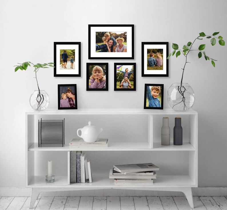 Black 7 Pack Gallery Wall Set Includes 1 12x16 Frame 2 Etsy