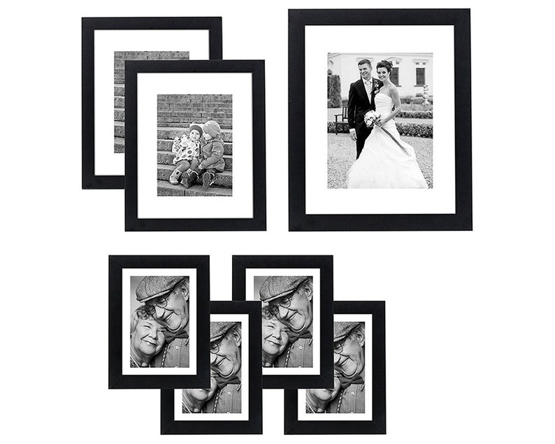 7 Pack Gallery Wall Set 11x14 Frame With 8x10 Mat Opening Image 0