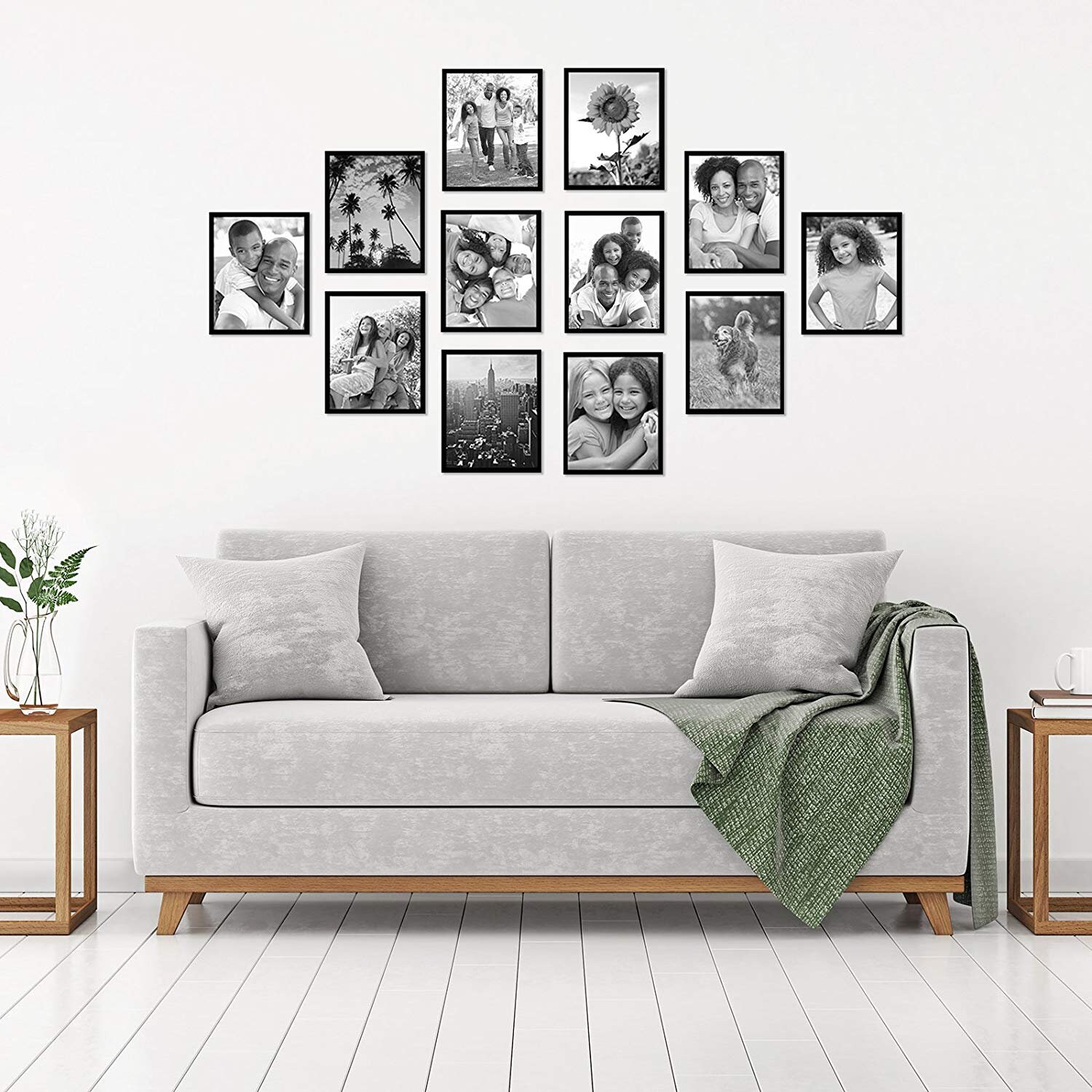 8x10 Modern Black Frames Set of 12 Lead Free Glass Fronts Etsy