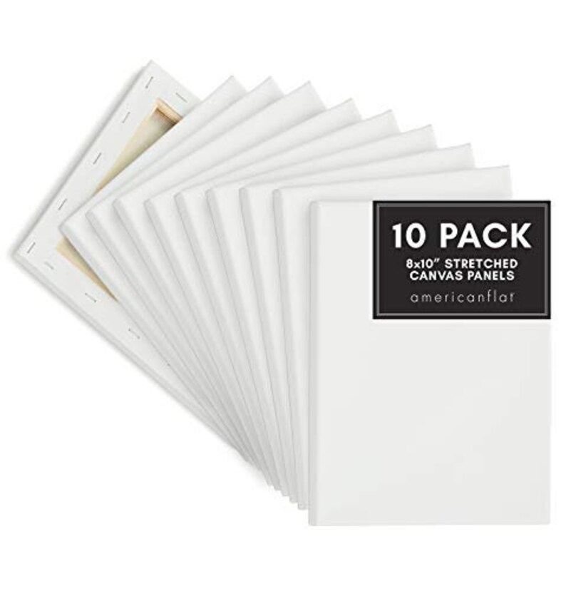 Multi Pack of Prestretched Canvas in White 100 Cotton With Etsy