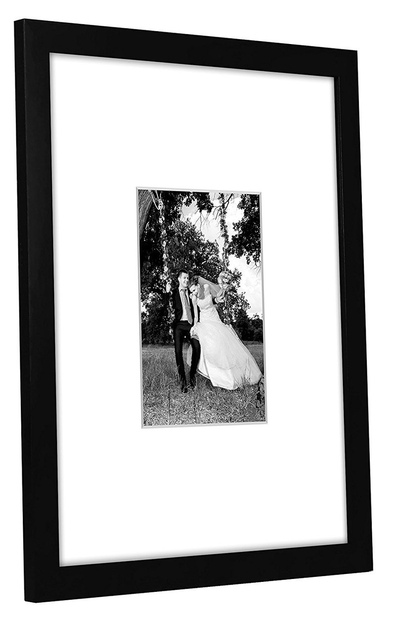 11x14 Black Picture Frame Display Pictures 5x7 with Mat Etsy