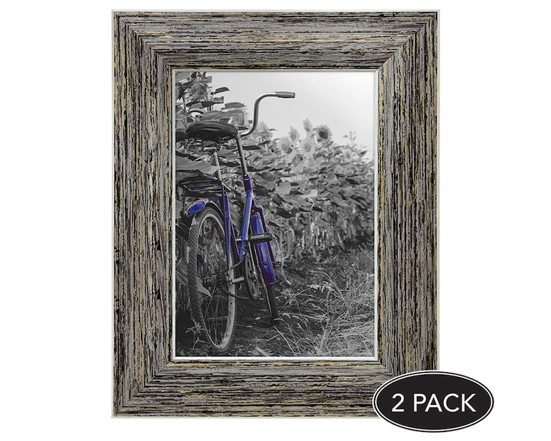 5x7 Tan Rustic Picture Frames with Easels Made for Wall and Tabletop Display 2 Pack