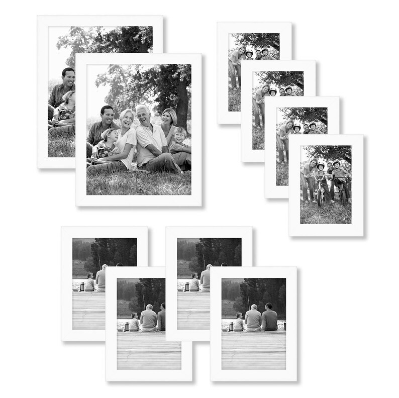 Americanflat 10 Piece Multi Pack White Frames Includes 2 8x10 4 5x7 4x6