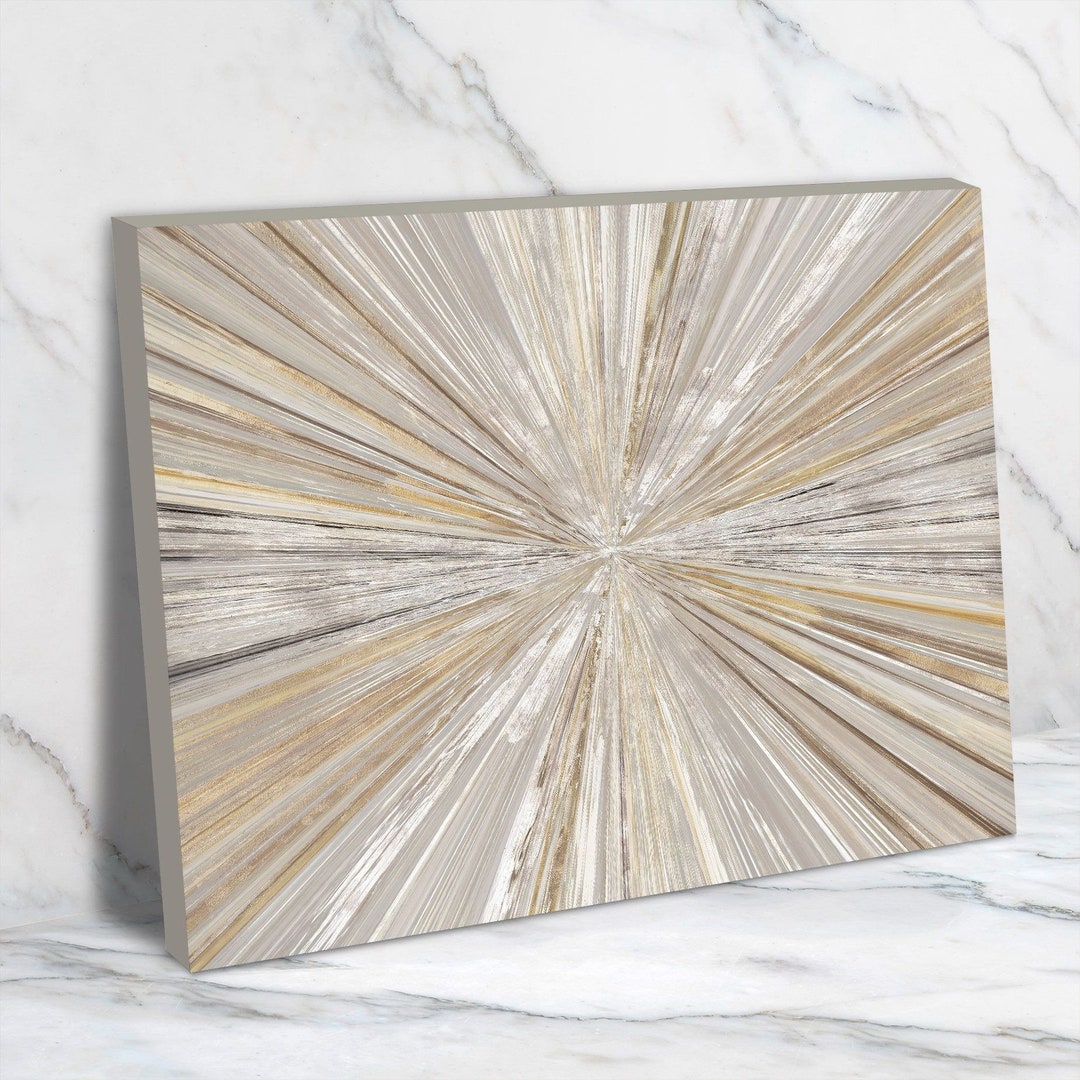 Starburst Abstract Canvas Modern Abstract Art Gray and Etsy