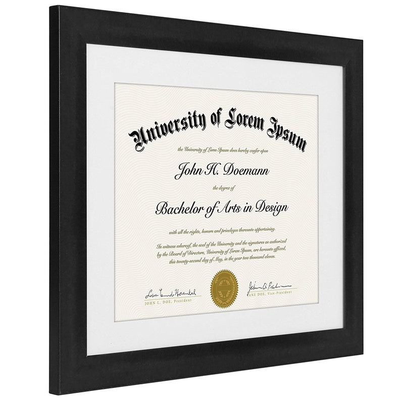 2 Pack 11x14 Black Document Frames Made for Documents Sized 8.5x11 Inches with Mat and 11x14 Inches without Mat