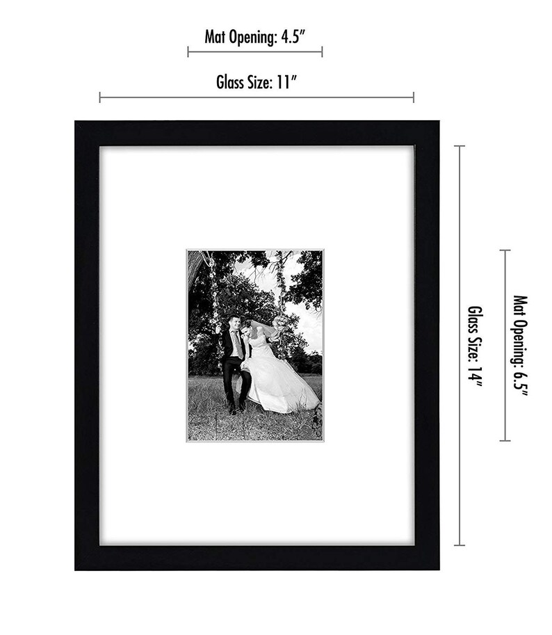 Black Picture Frame 11 X 14 Without Mat and 5x7 With Mat Etsy