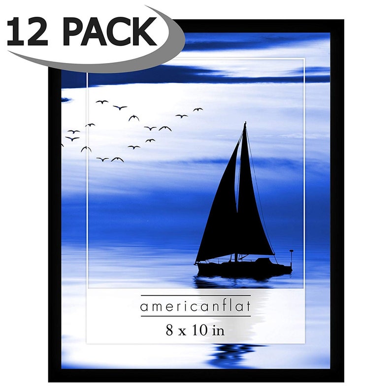 8x10 Modern Black Frames Set of 12 Lead Free Glass Fronts Etsy
