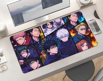 Jujutsu Kaisen Anime Characters Collage Mouse Pad | Extended Gaming Desk Mat