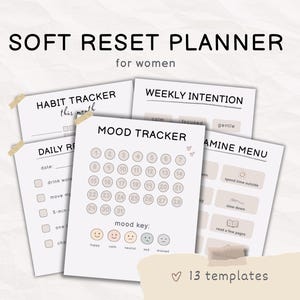 Entspannungsplaner, druckbarer und digitaler Planer, sanfte Produktivität, tägliche Entspannungsroutine, Planer für mentale Gesundheit