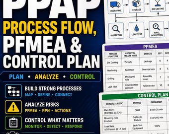 PPAP Documentation Pack | Qualified Lab, Sample Parts, Master Sample & CSR | APQP Excel Quality Templates