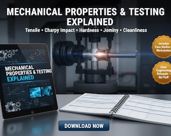 Mechanical Properties & Testing Guide | Metallurgy Ebook and Exercises | Tensile, Charpy Impact, Hardness, and Jominy Metallurgical Tests