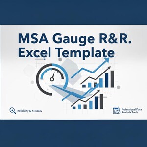 Excel de mesure R&R de la jauge MSA | Boîte à outils d'analyse du système de mesure | Données de variables et d'attributs| Feuille de calcul de l'étude AIAG MSA | Des outils de qualité