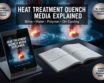 Heat Treatment Quench Media Guide | Metallurgy Ebook & Exercises | Brine, Water, Polymer, Oil, Air Cooling Processes
