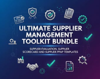 Supplier Quality Toolkit | Evaluation + Scorecard + PPAP Templates | Excel Dashboard | Vendor Management | ISO 9001 | Manufacturing Tools