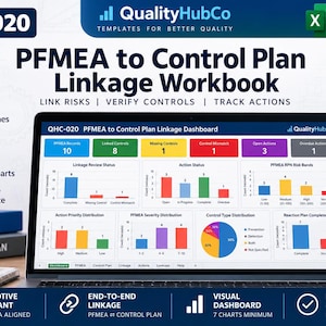 PFMEA-to-Control-Plan Linkage Excel Template (Digital download)
