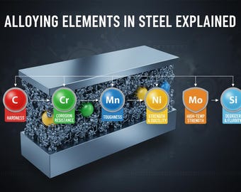 Alloying Elements in Steel Explained | Metallurgy eBook + Exercises | Carbon, Chromium, Nickel & More