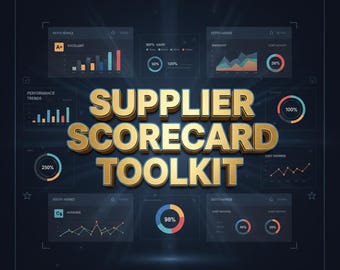 Supplier Scorecard Template | Vendor Performance Dashboard | Excel KPI Tracker | Supplier Evaluation Tool | Procurement & Quality Management
