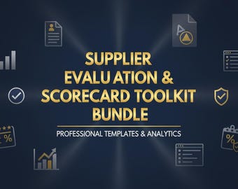 Supplier Evaluation & Scorecard Bundle | Vendor Assessment + KPI Dashboard | Excel Templates | Supplier Performance | Quality Management