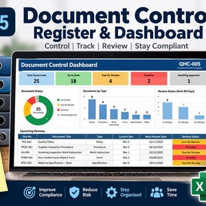 Document Control and Excel Dashboard Template