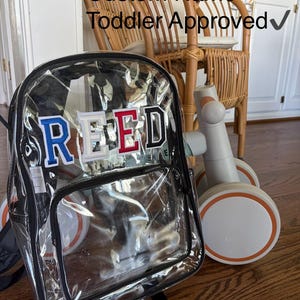 Personalized Clear Kids Backpack, Custom Name Stadium Approved Bookbag | free mesh pouch included