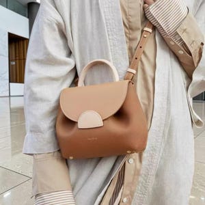 Strukturierte Ledertasche mit oberem Griff - Minimalistische Arbeitstasche, elegante Schultertasche Bild 8