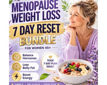 Menopause Meal Plan | Menopause Weight Loss | 7-Day Meal Plan Bundle | Hormone Balance | Foods to Eat & Avoid PDF